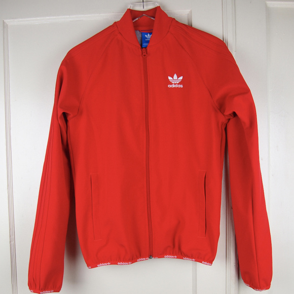 adidas superstar jacket red